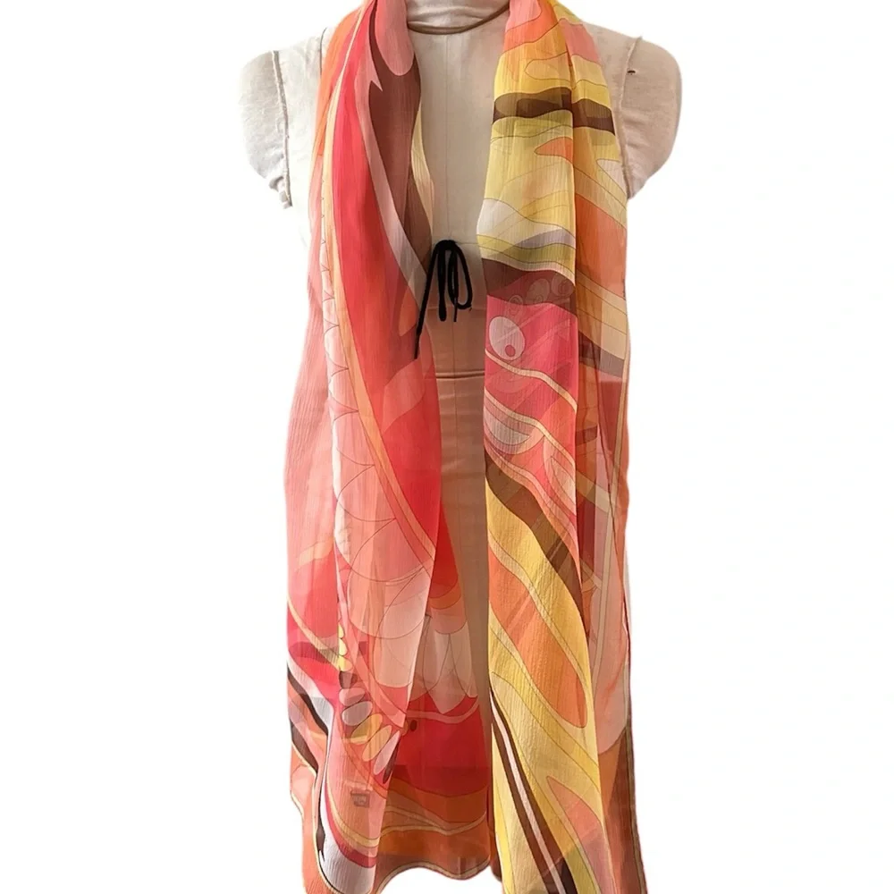 Emilio PUCCI silk chiffon scarf or stole - Picture 5 of 8